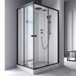 Душевая кабина Am.Pm X-Joy W94C-403-12080BT профиль мат.черный стекло прозрачное