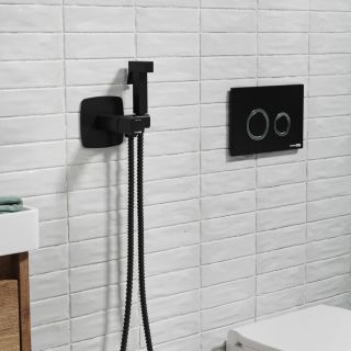Гигиенический душ со смесителем WasserKRAFT Nuthe 9138 чёрный матовый