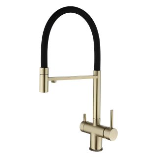 Смеситель для кухни с гибким изливом и подключением фильтра Maretti Calabria GOLD CAG31RGF18, золотой сатин Смеситель для кухни с гибким изливом и подключением фильтра Maretti Calabria GOLD CAG31RGF18, золотой сатин