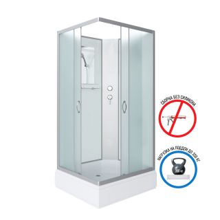 Душевая кабина Niagara Classic 339844QBK 90x80 см профиль серебро стекло жемчужное