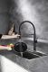 Смеситель для кухни AQUAme Cucina AQM9904MB с гибким изливом чёрный матовый