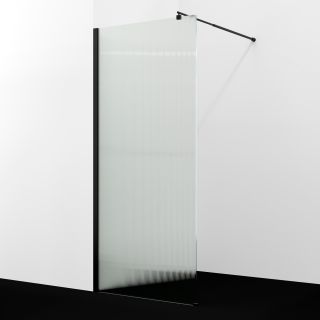 Душевая перегородка WasserKRAFT Rur 30W40MB-FL 120 см профиль чёрный стекло рифлёное