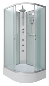 Душевая кабина Niagara NG-33974-14LBKTG с гидромассажем 90x70см серебро/матовое
