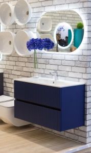Подвесная тумба под раковину Art&Max Torino 100см сапфир AM-TORINO-1000-2C-SO-SA-P