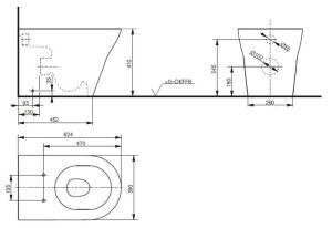 Приставной унитаз TOTO MH CW163Y#XW безободковый белый