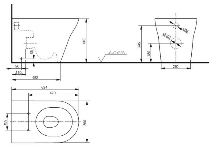 Приставной унитаз TOTO MH CW163Y#XW безободковый белый