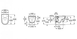 Унитаз подвесной Roca Ona A346687000 безободковый белый