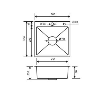 Мойка для кухни с корзиной и дозатором РМС MR-5050BL Matte графит