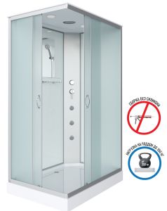 Душевая кабина Niagara NG-43185-14QG с гидромассажем 110x80см серебро/матовое