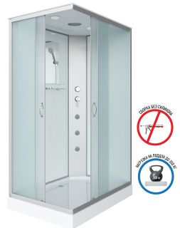 Душевая кабина Niagara NG-43185-14QG с гидромассажем 110x80см серебро/матовое