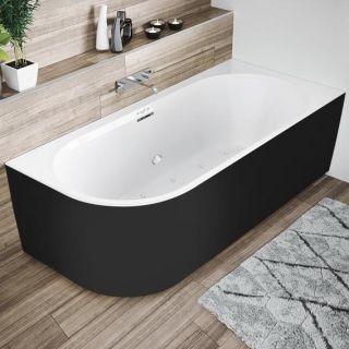 Акриловая ванна Riho Desire Corner Velvet Fall B088008220 L 184x84см с подсветкой заполнение через перелив чёрный матовый/белый матовый Акриловая ванна Riho Desire Corner Velvet Fall B088008220 L 184x84см с подсветкой заполнение через перелив чёрный матовый/белый матовый
