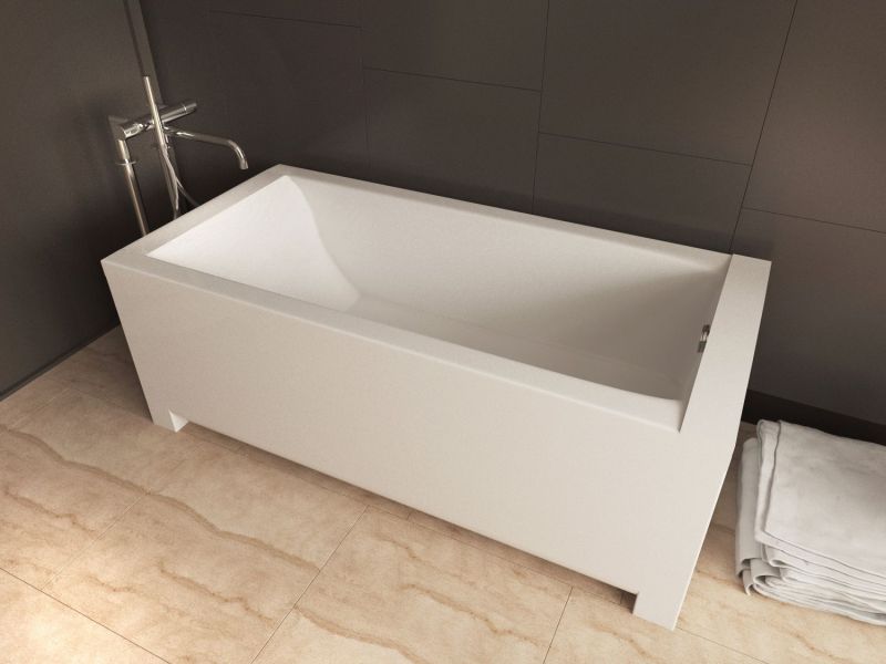 Ванна из искусственного камня AquaStone Квадро 180x80см белый
