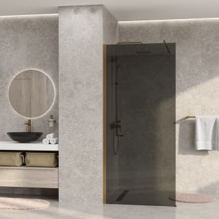 Душевая перегородка WasserKRAFT Rur 30W46BG-TG 110 см профиль золото стекло тонированное