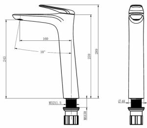 Смеситель для раковины Comforty чёрный матовый FC074B-CMT
