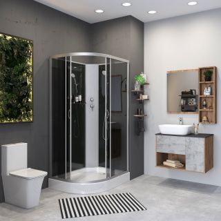 Душевая кабина Niagara NG-3512-14RBK 120x80см серебро/тонированное