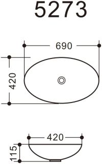 Раковина Art&Max 69см белый AM5273-W Раковина Art&Max 69см белый AM5273-W
