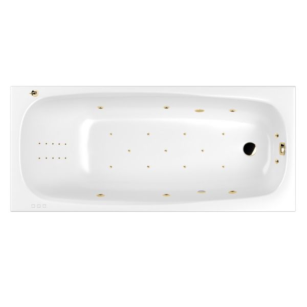 Гидромассажная ванна WHITECROSS Layla Slim 0122.170075.100.ULTRANANO.GL170x75 см Ultra Nano золото