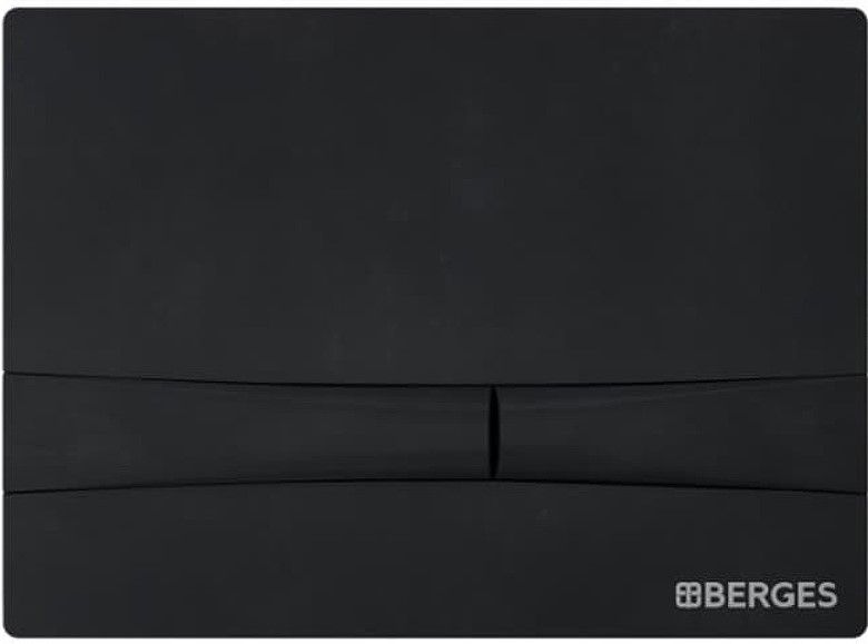 Комплект Berges 4в1 042451: инсталляция NOVUM кнопка F5 SoftTouch чёрная унитаз Strati Rimless сиденье Strati Slim SO