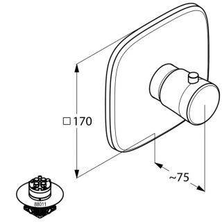 Встраиваемый смеситель для душа Kludi Ambienta с термостатом хром 537290575 Встраиваемый смеситель для душа Kludi Ambienta с термостатом хром 537290575