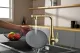 Смеситель для кухни AQUAme Cucina AQM9902BG с выдвижным изливом золото брашированное