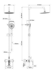 Душевая стойка Wonzon & Woghand WW-B2166-A-CR хром