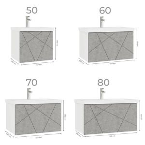 Тумба под раковину подвесная Vigo Geometry 034 70 см бетон
