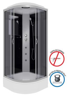 Душевая кабина Niagara NG-3503-14G с гидромассажем 80x80см серебро/тонированное