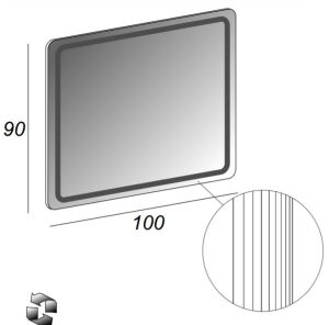 Зеркало с LED подсветкой Cezares 100x90 Eden 54352