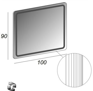 Зеркало с LED подсветкой Cezares 100x90 Eden 54352
