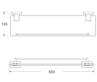 Полка стеклянная Shevanik SG5619H чёрный Полка стеклянная Shevanik SG5619H чёрный