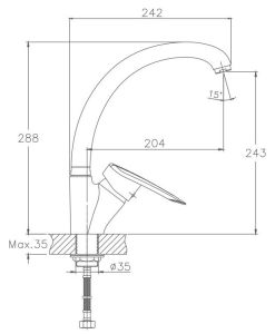 Смеситель для кухни Haiba HB4107-2 хром