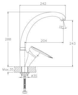 Смеситель для кухни Haiba HB4107-2 хром Смеситель для кухни Haiba HB4107-2 хром