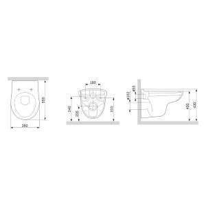Унитаз подвесной Damixa Willow DX15C1700SC безободковый с сиденьем микролифт белый