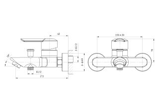 Смеситель для ванны Wonzon & Woghand Baroque WW-193101-CR хром