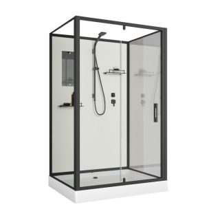 Душевая кабина Niagara Standart ST120/90/15Q/BL/BK 120x90 см профиль чёрный стекло прозрачное