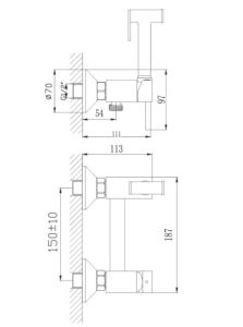 Гигиенический душ со смесителем Haiba HB5510-4 бронза