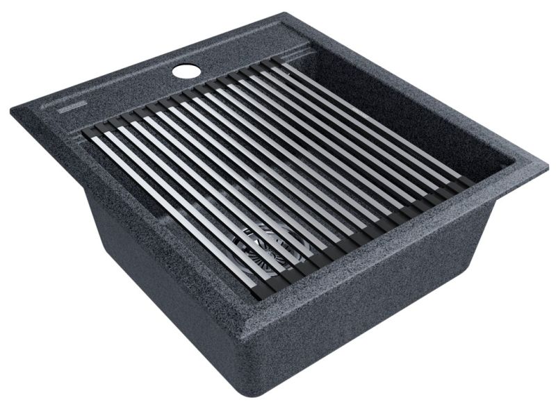 Комплект Paulmark: мойка Stepia 45 и ролл-мат Step PM114651-DG+R375-BS графит/брашированная нержавеющая сталь Комплект Paulmark: мойка Stepia 45 и ролл-мат Step PM114651-DG+R375-BS графит/брашированная нержавеющая сталь