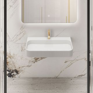 Раковина Solid Surface Vincea VWB-6SG75MW, 750*460*120, подвесная, цвет белый матовый