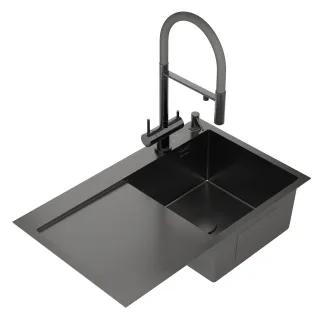 Кухонная мойка RoxenBath Vespa 78 560230-70RB правосторонняя графит