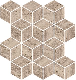 Плитка Kerama Marazzi KMD2MSM018BR Декор Про Травертин мозаичный коричневый светлый матовый обрезной 34,5x37x0,9