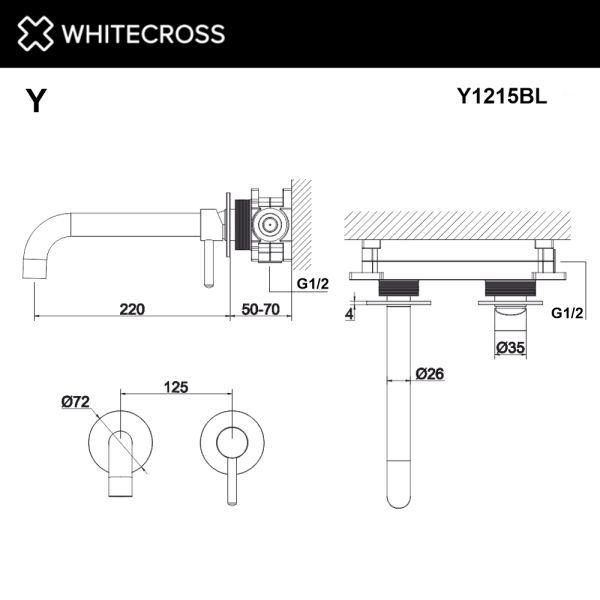 Смеситель для раковины встраиваемый Whitecross Y Y1215GL золото