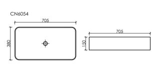 Раковина подвесная Ceramicanova Элемент (Element) CN6054MB 70 см чёрный матовый