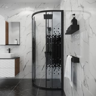 Душевой уголок Niagara Eco NG-1003-14BLACK 80x80 см профиль чёрный стекло мозаика