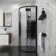 Душевой уголок Niagara Eco NG-1003-14BLACK 80x80 см профиль чёрный стекло мозаика