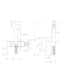 Гигиенический душ со смесителем Cezares Движение (Slider) SLIDER-DIF-GM оружейная сталь