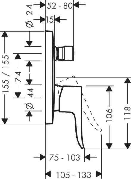 Смеситель для душа Hansgrohe Metris 31451000 хром