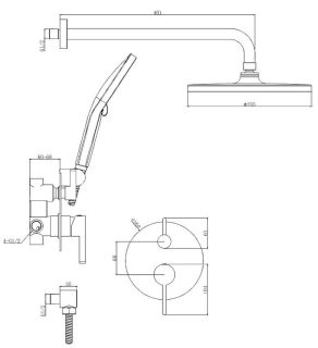 Душевой комплект Splenka S222.27.06 чёрный