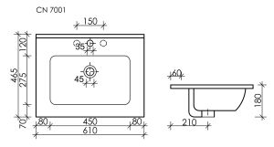 Мебельная раковина Ceramica Nova Element CN7001 61см белый