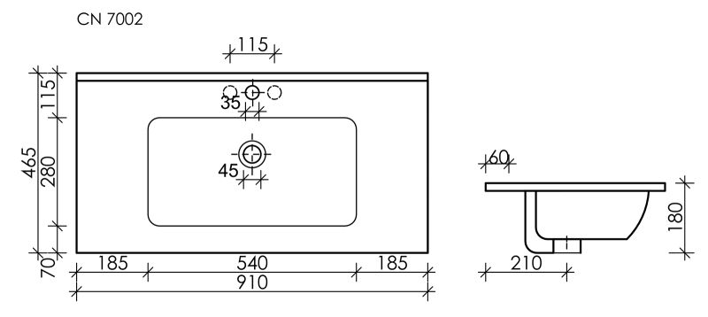 Мебельная раковина Ceramica Nova Element CN7002 91см белый