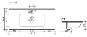 Мебельная раковина Ceramica Nova Element CN7003MB 101см чёрный матовый